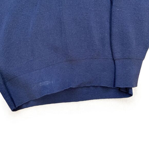 Eddie Bauer Navy Knit Button Henley Sweater Size Med Preppy Dark Academia Retro - Picture 6 of 11